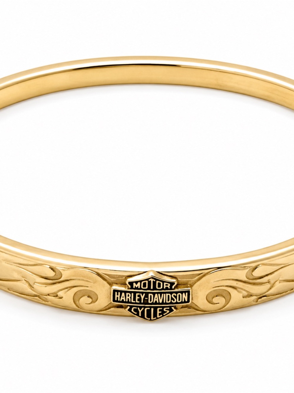 Vintage Harley-Davidson Logo 14K Gold Filled 7” Wings Bangle Bracelet